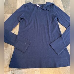 Lilly Pulitzer Navy Bow Shoulder Top Size L